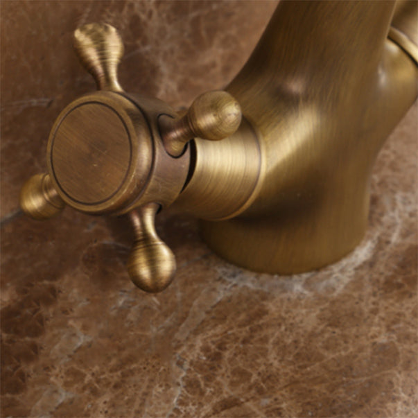 Knob Handle Wide Spread Bathroom Faucet Industrial Lavatory Faucet
