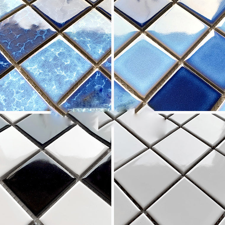 Grid Mosaic Sheet Wall Mixed Material Square Glazed Pressed Floor Tile