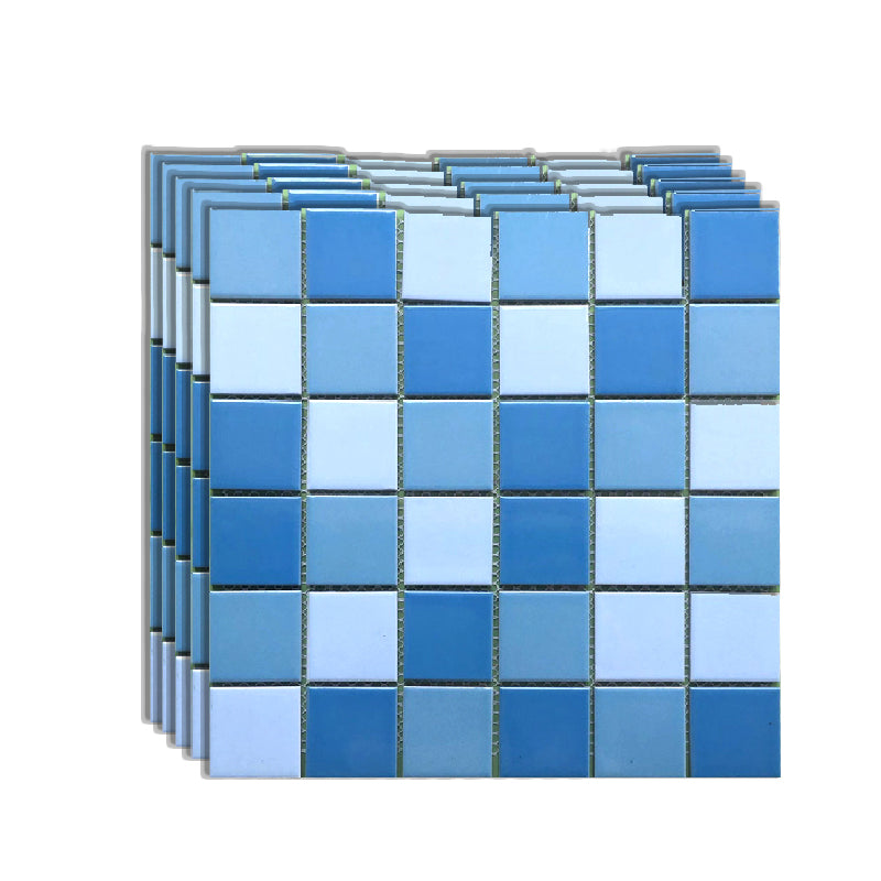 Grid Mosaic Sheet Wall Mixed Material Square Glazed Pressed Floor Tile