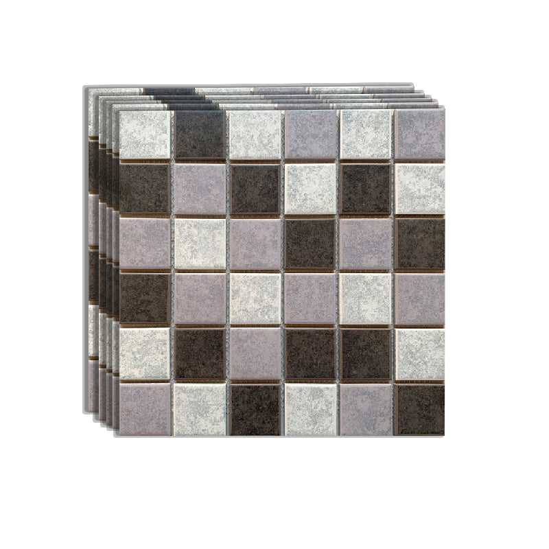 Grid Mosaic Sheet Wall Mixed Material Square Glazed Pressed Floor Tile