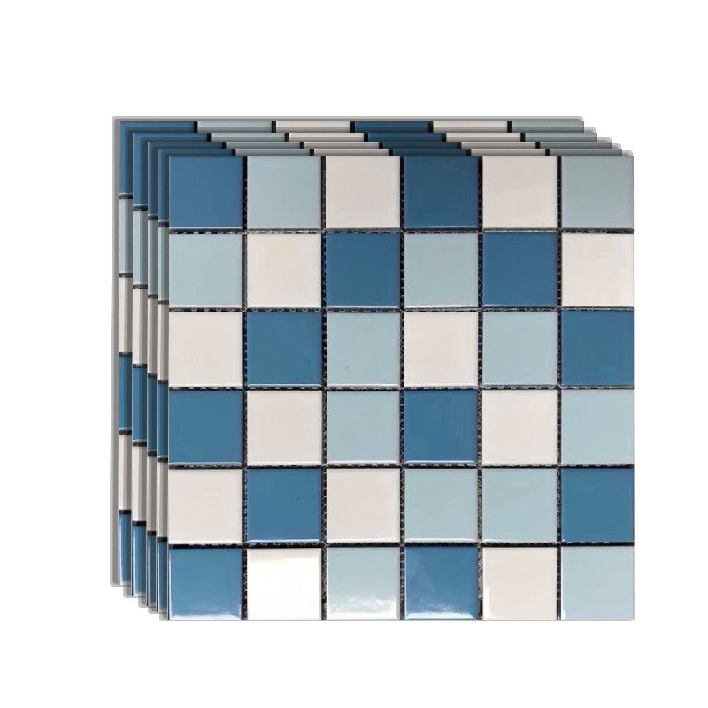 Grid Mosaic Sheet Wall Mixed Material Square Glazed Pressed Floor Tile