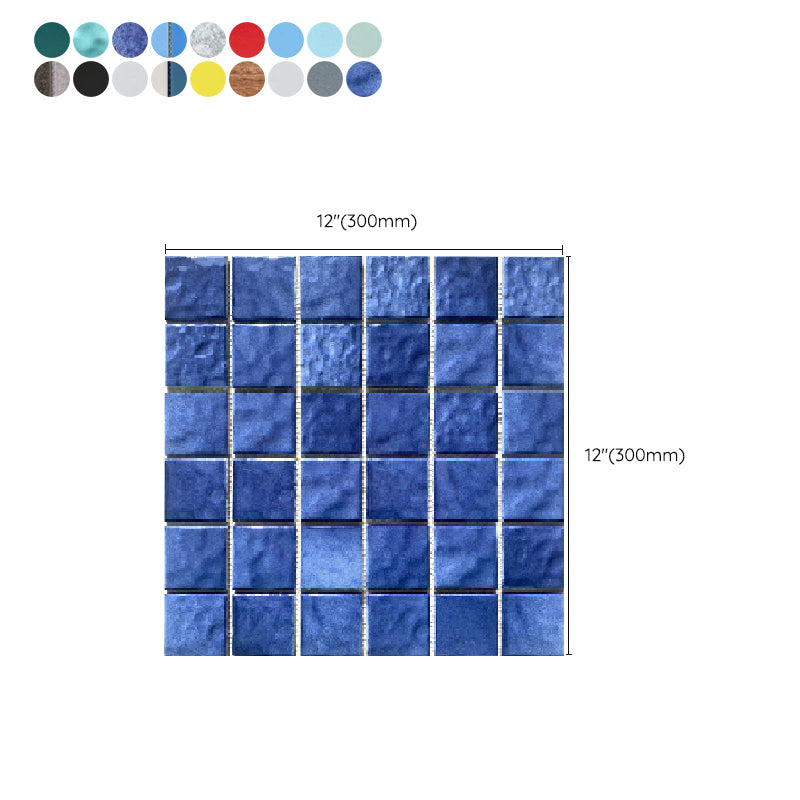 Grid Mosaic Sheet Wall Mixed Material Square Glazed Pressed Floor Tile