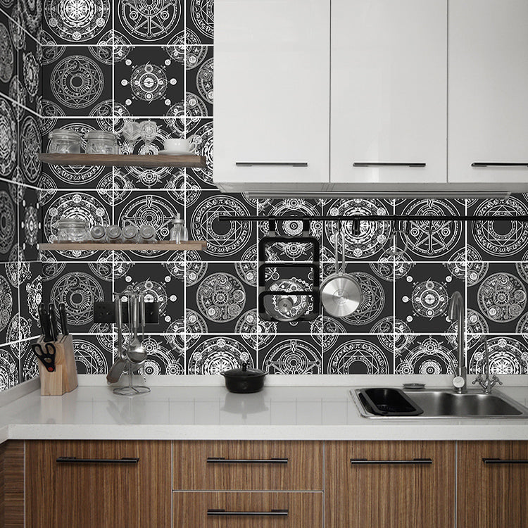 Spanish Pattern Singular Tile Mildew Resistant Peel & Stick Tile for Backsplash Wall