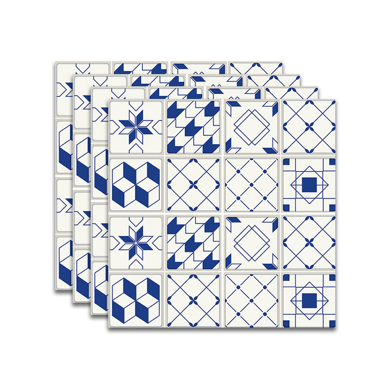 Spanish Pattern Singular Tile Mildew Resistant Peel & Stick Tile for Backsplash Wall