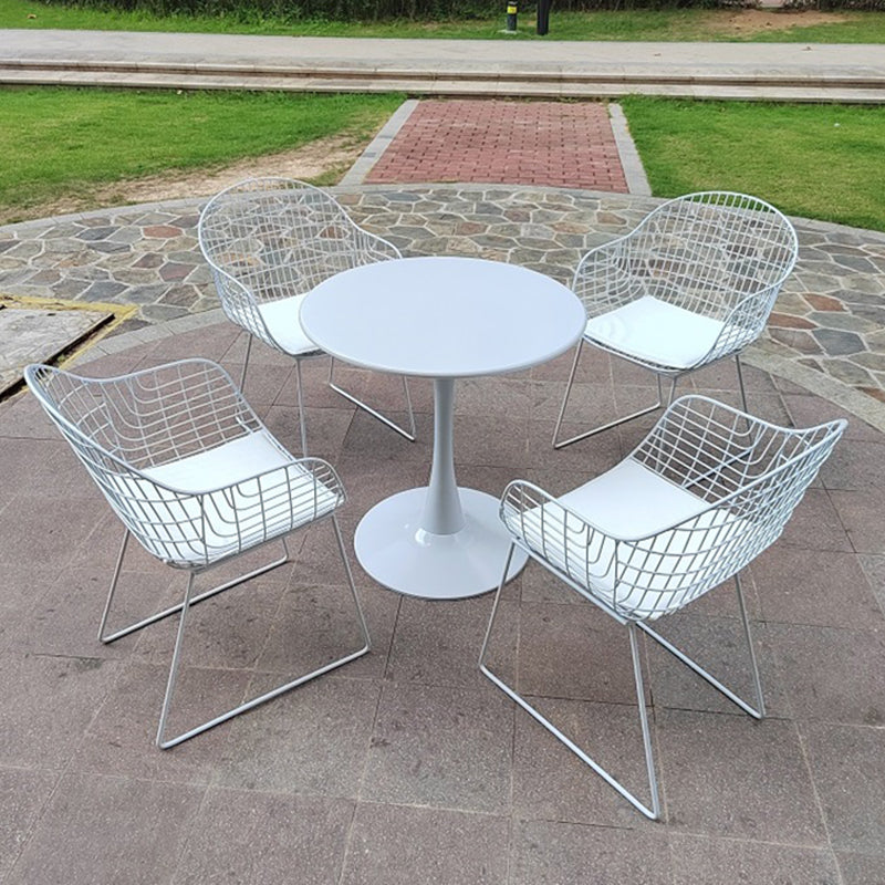 1/2/3/4/5 Pieces Bistro Table Set Modern Metal Patio Dining Table Set