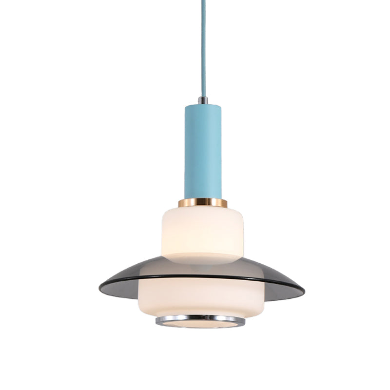 Macaron Gourd Spendering Lighting Opal Glass 1 Testa Dining Sospension Lampada sospensione in rosa/azzurro/oro