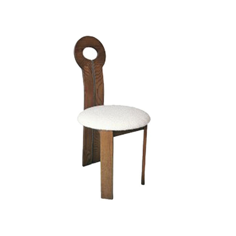 Solid Wood Frame Side Chair Slat Back Side Chair with Linen Upholstered