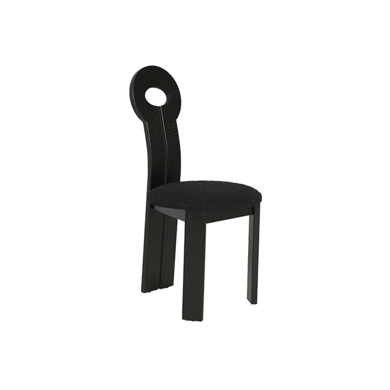 Solid Wood Frame Side Chair Slat Back Side Chair with Linen Upholstered