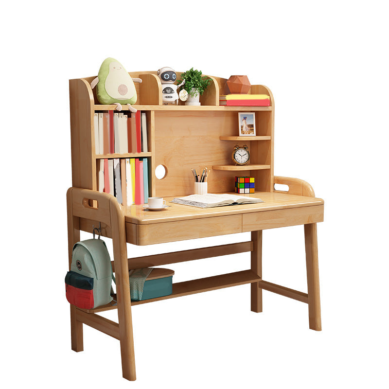 23.6" Width Child Desk Writing Desk with Drawer Solid Wood Kids Desk