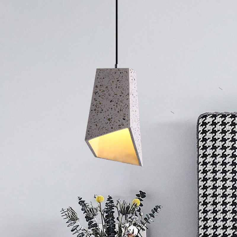 Luminaire de suspension géométrique Nordic Terrazzo 1 tête blanc / noir / plafond pendant lampe pour café