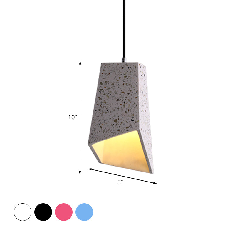 Geometric Hanging Light Fixture Nordic Terrazzo 1 Head White/Black/Red Ceiling Pendant Lamp for Coffee Shop
