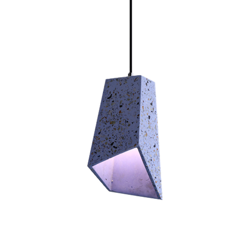 Geometric Hanging Light Fixture Nordic Terrazzo 1 Head White/Black/Red Ceiling Pendant Lamp for Coffee Shop