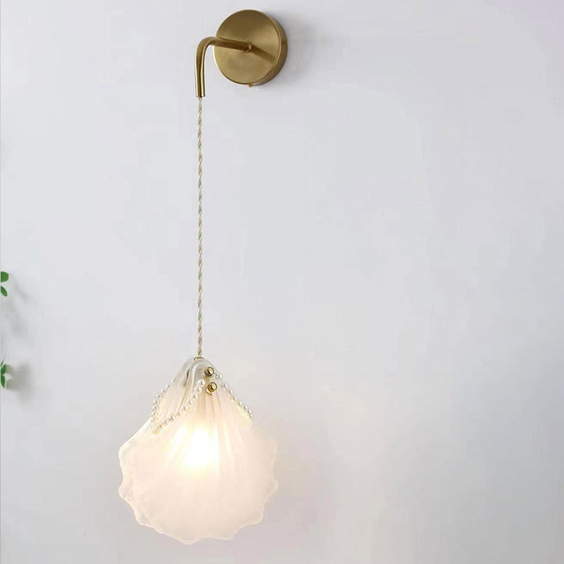 Contemporary Glass Wall Mounted Lighting 1-Light Wall Lamp for Bedroom