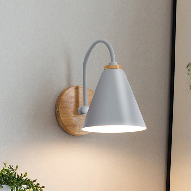 Metal Cone Shape Wall Sconce Modern Style 1 Light Wall Light Sconce