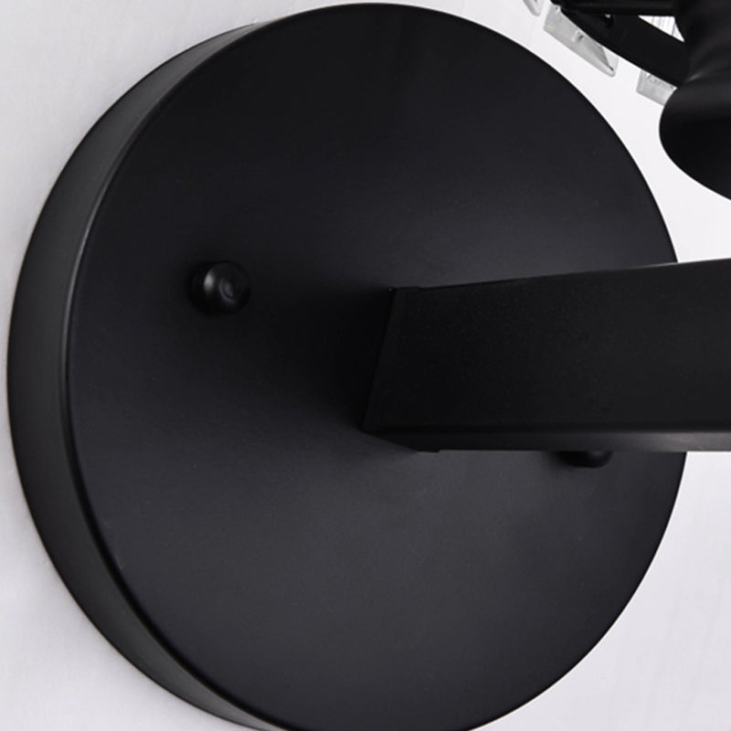 Crystal Geometric Shape Wall Sconce Modern Style 1 Light Wall Light Sconce in Black