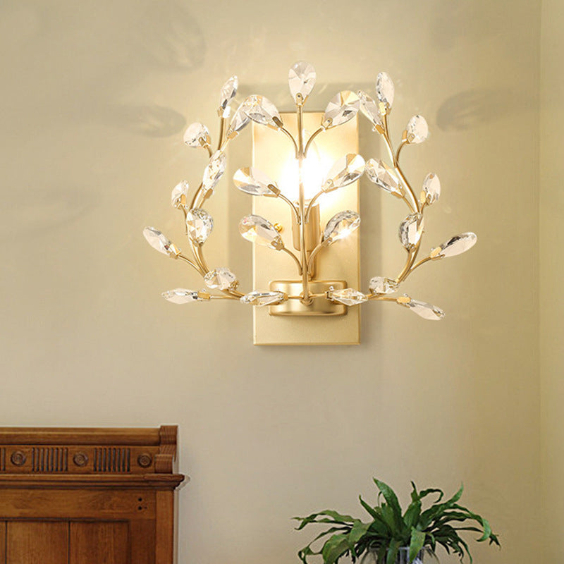 Crystal Unique Shape Wall Sconce Modern Style 1 Light Wall Light Sconce