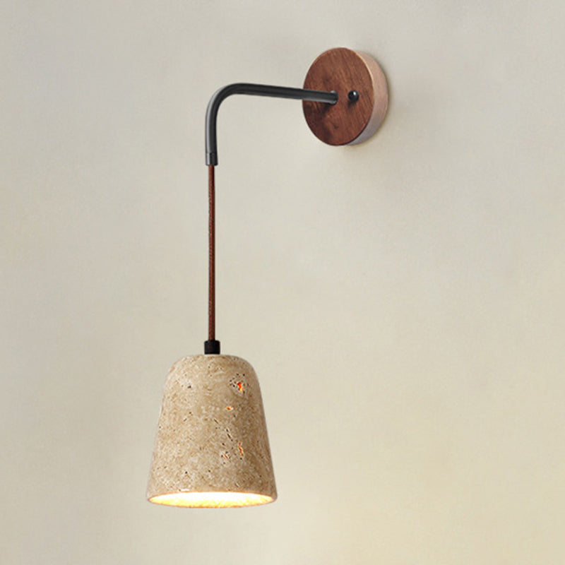 Wood Geometric Shape Wall Sconce Modern Style 1 Light Wall Light Sconce in Brown