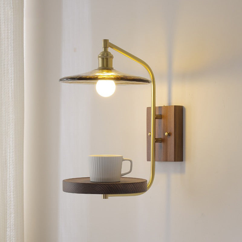 Wood Geometric Shape Wall Sconce Modern Style 1 Light Wall Light Sconce without Cup