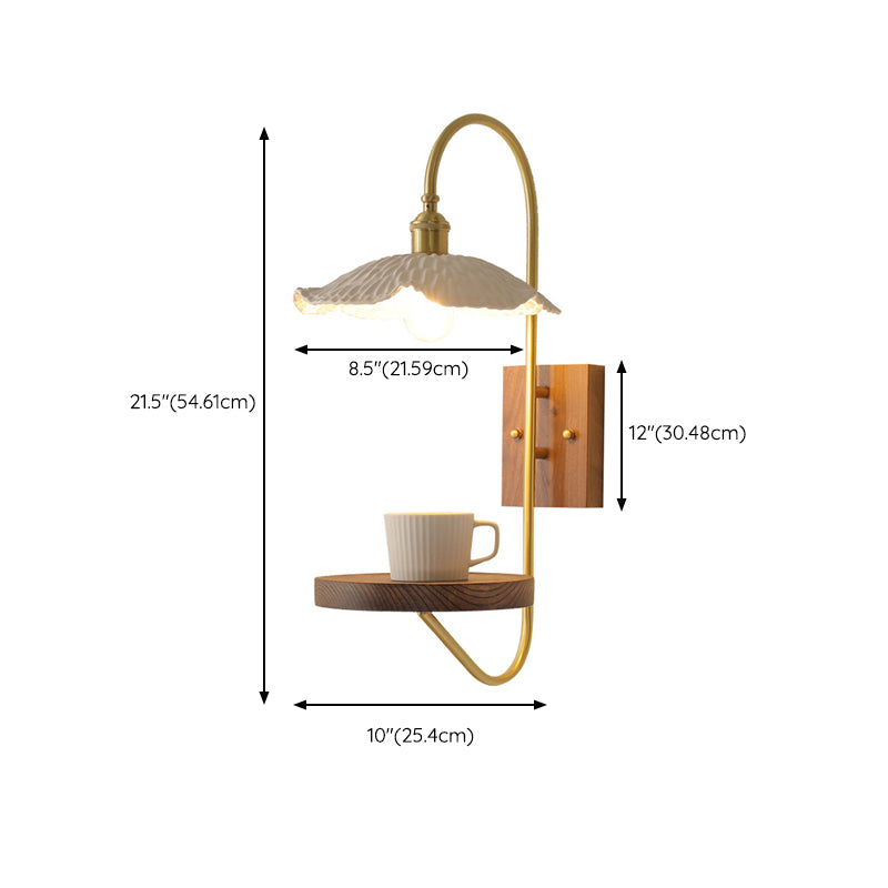 Wood Geometric Shape Wall Sconce Modern Style 1 Light Wall Light Sconce without Cup