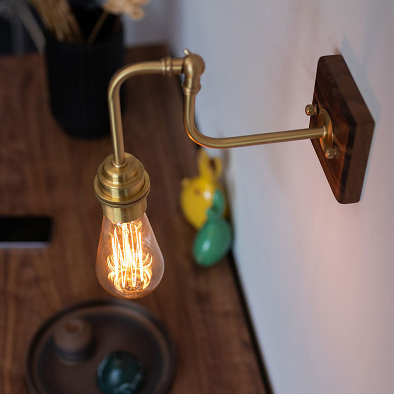 Japanese Style Wooden Vanity Light Adjustable Vanity Lamp for Shower Room