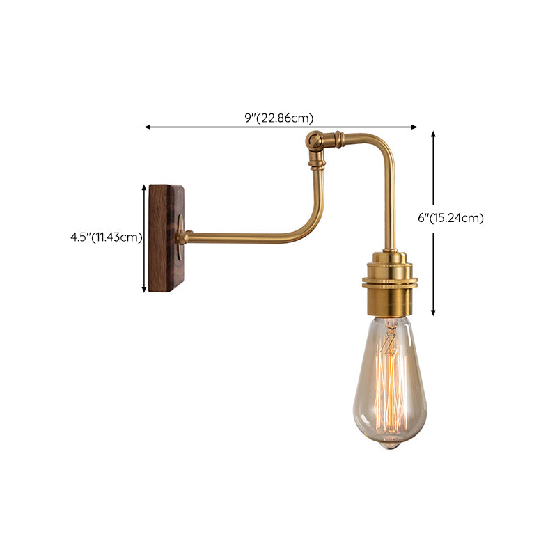 Japanese Style Wooden Vanity Light Adjustable Vanity Lamp for Shower Room