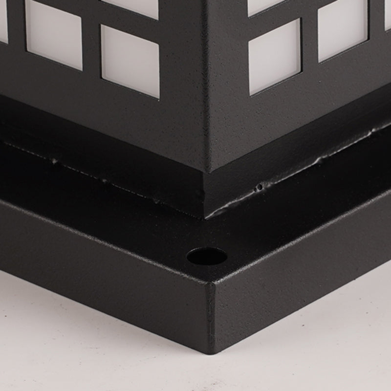 Modern Black Solar Pillar Lamp Waterproof Outdoor Light for Garden