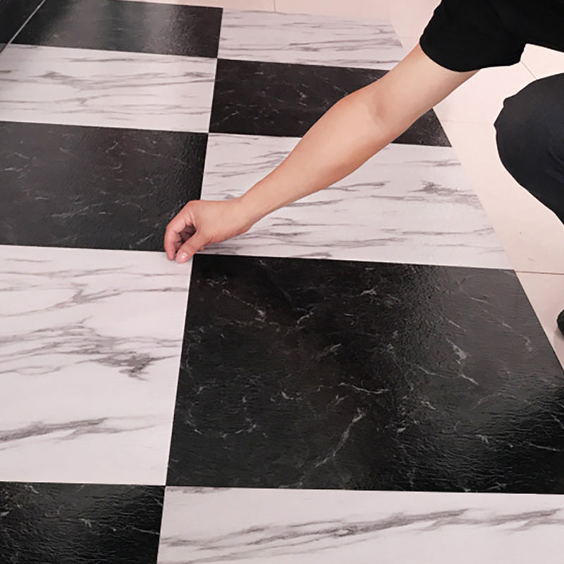 Modern Water Resistant Plastic Floor Fabric Look Square Edge Floor Tiles