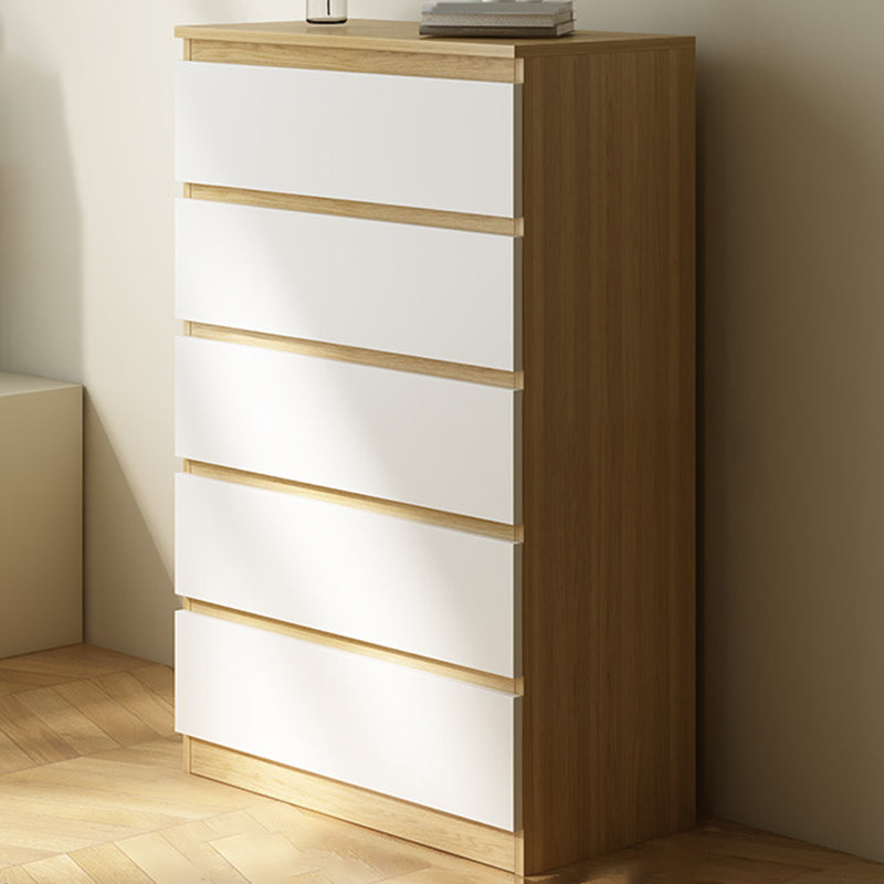 Contemporary Engineered Wood Vertical Storage Chest Bedroom Chest with Drawers