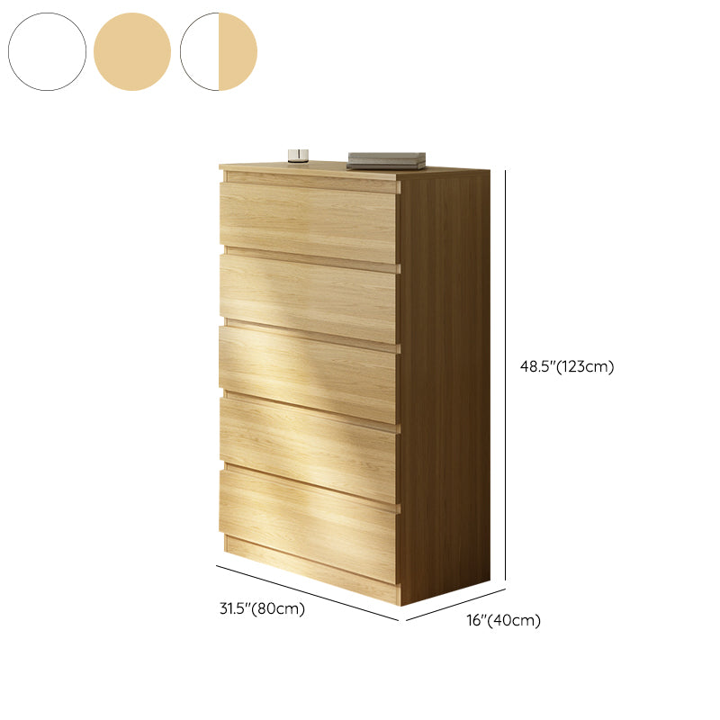 Contemporary Engineered Wood Vertical Storage Chest Bedroom Chest with Drawers