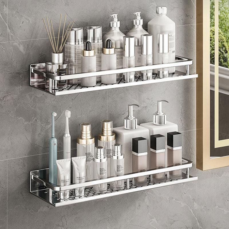 Silver Bathroom Accessory Set Metal 1/2/3 - Piece Bath Shelf