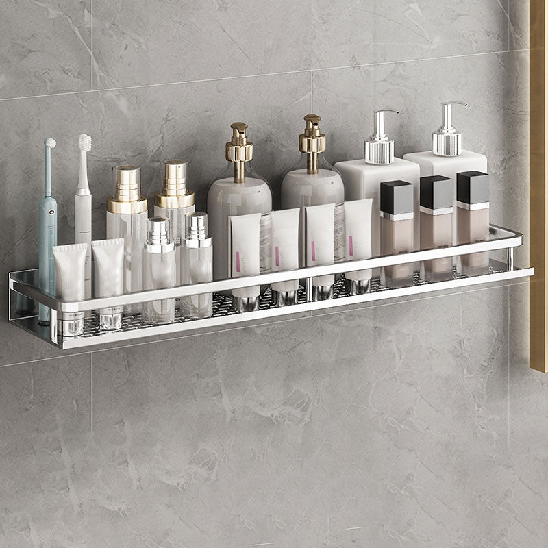 Silver Bathroom Accessory Set Metal 1/2/3 - Piece Bath Shelf