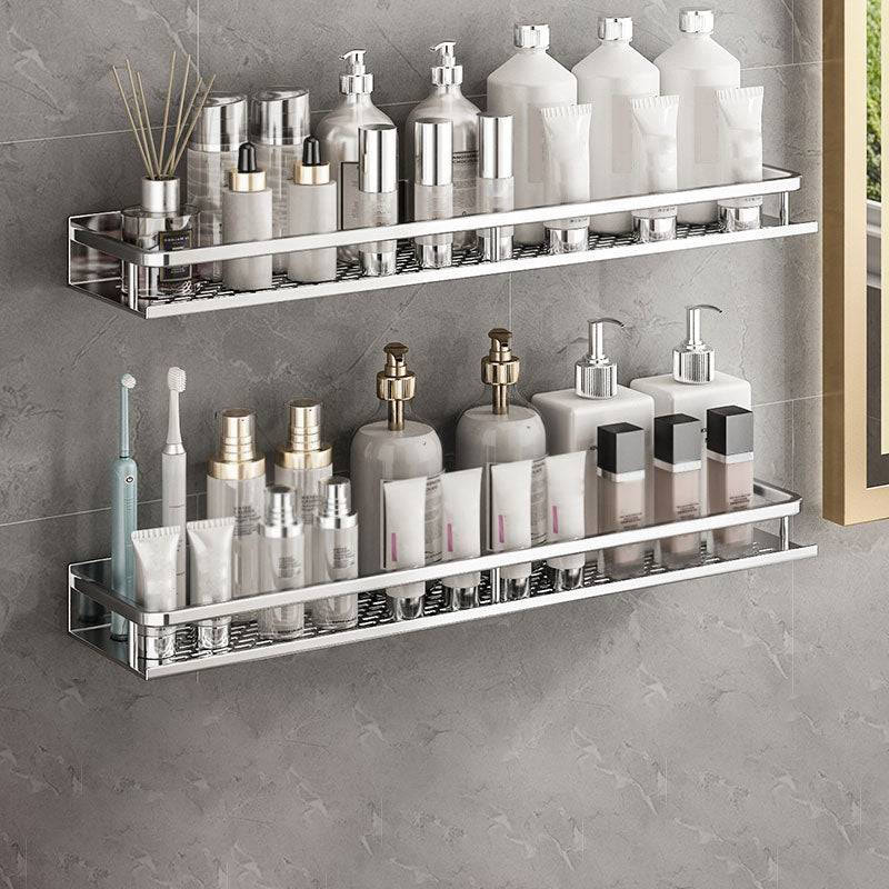 Silver Bathroom Accessory Set Metal 1/2/3 - Piece Bath Shelf