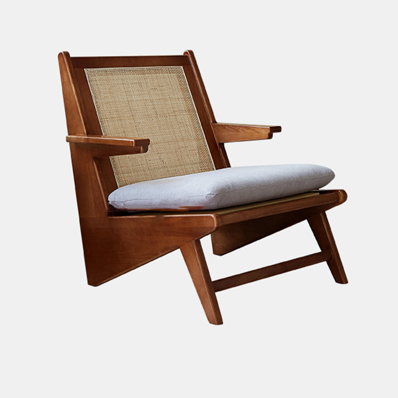 Solid Wood Frame Side Chair Arms Included Lounge Chair for Living Room