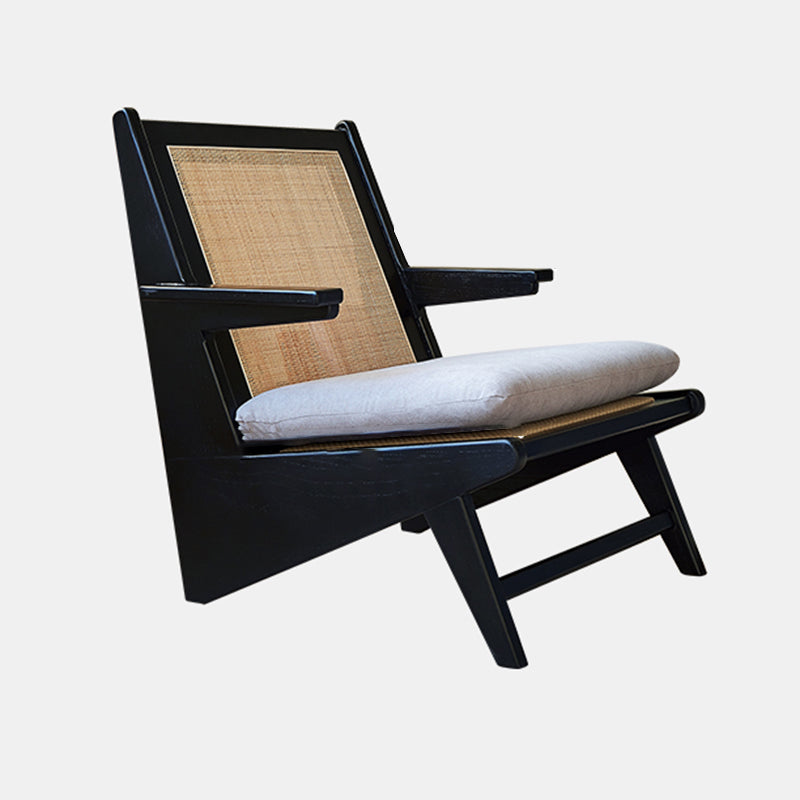 Solid Wood Frame Side Chair Arms Included Lounge Chair for Living Room