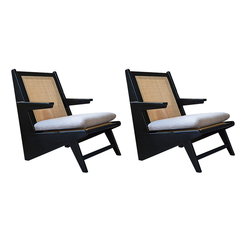 Solid Wood Frame Side Chair Arms Included Lounge Chair for Living Room