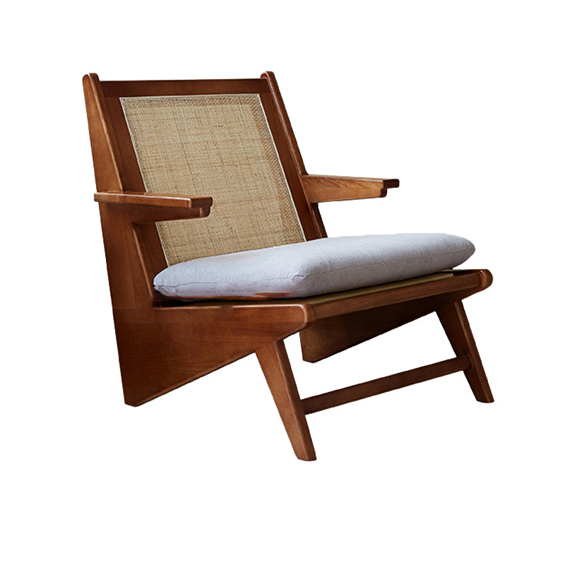 Solid Wood Frame Side Chair Arms Included Lounge Chair for Living Room