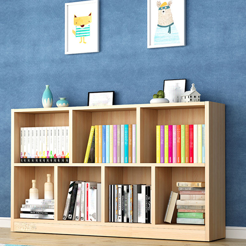 Closed Back Standard Bookshelf Wooden Contemporary Bookcase with Shelves
