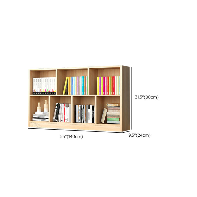 Closed Back Standard Bookshelf Wooden Contemporary Bookcase with Shelves