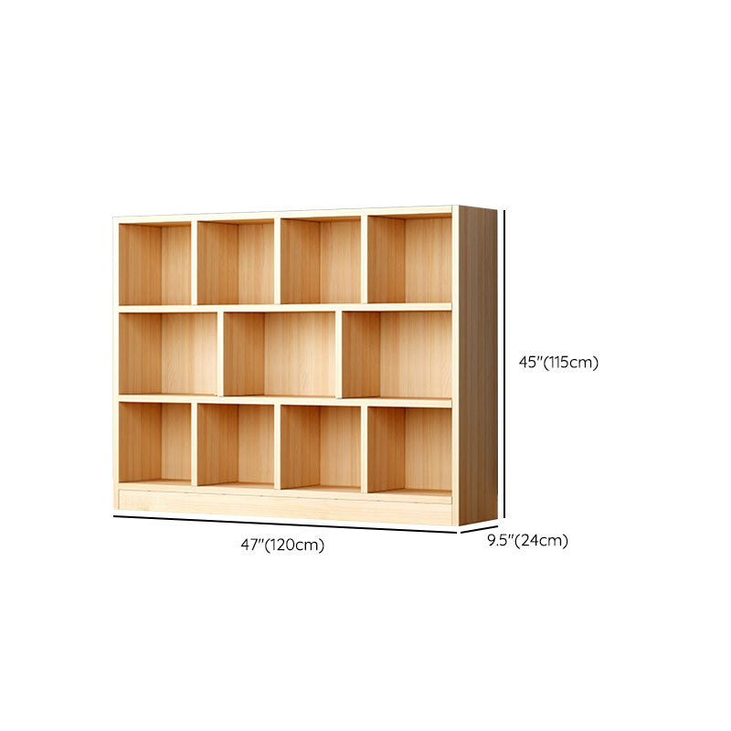 Closed Back Standard Bookshelf Wooden Contemporary Bookcase with Shelves