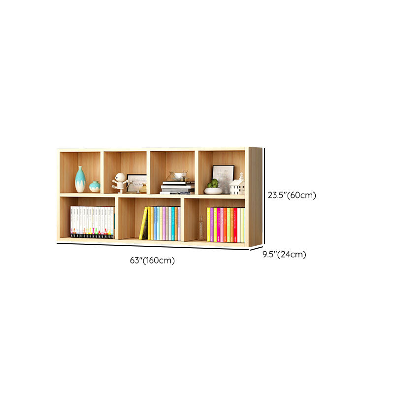 Closed Back Standard Bookshelf Wooden Contemporary Bookcase with Shelves