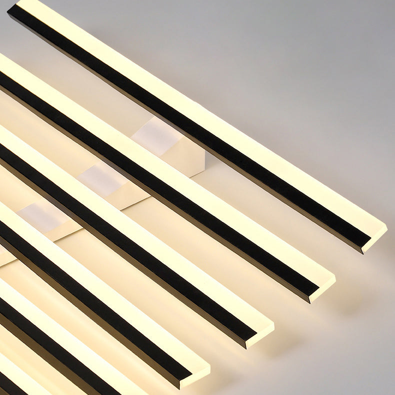 Metal Geometric Flush Mount Fixture Modern Flush Light Fixture in Black