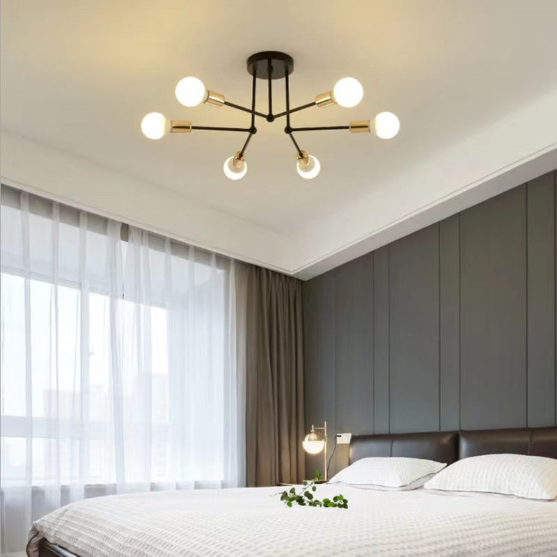 Sputnik Flush Mount Fixture Contemporary Metal Ceiling Light