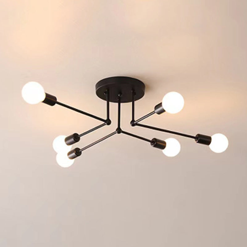 Sputnik Flush Mount Fixture Contemporary Metal Ceiling Light