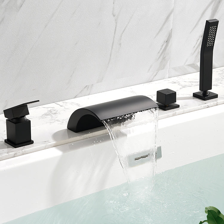 Modern Bathtub Faucet Fixed Waterfall Bathroom Faucet with Hand Shower