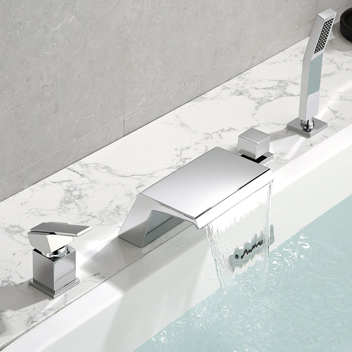 Modern Bathtub Faucet Fixed Waterfall Bathroom Faucet with Hand Shower