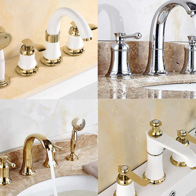 Contemporary Tub Faucet Deck Mounted Trim Bath Faucet Trim for Bathroom