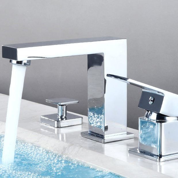 Contemporary Bath Faucet Trim Deck Mounted Low Arc Bathroom Faucet