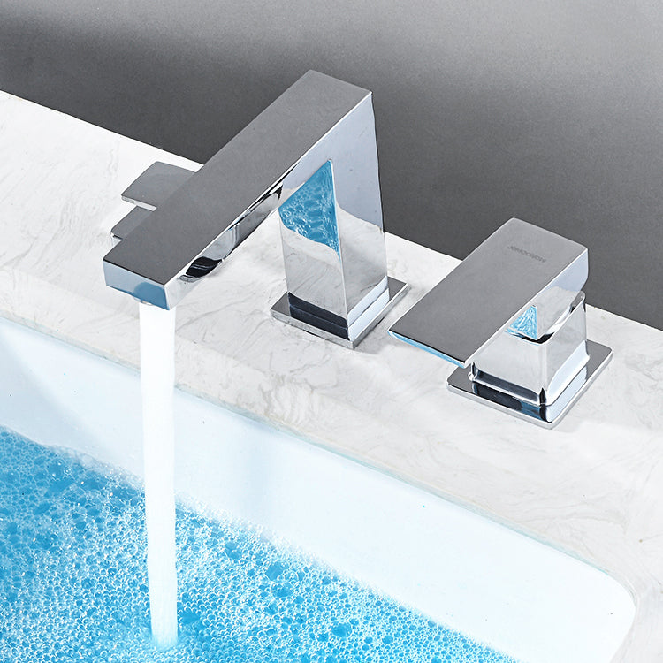 Contemporary Bath Faucet Trim Deck Mounted Low Arc Bathroom Faucet