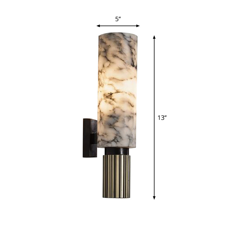 Cilinder koffiehuis Wall SCONCE LICHT DOLOMITE 1 LICHT Modernistische wandmontage Lamp in het zwart