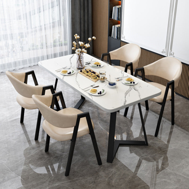 Modern Wood Dining Table Set 5 Pcs Dining Room Furniture Set
